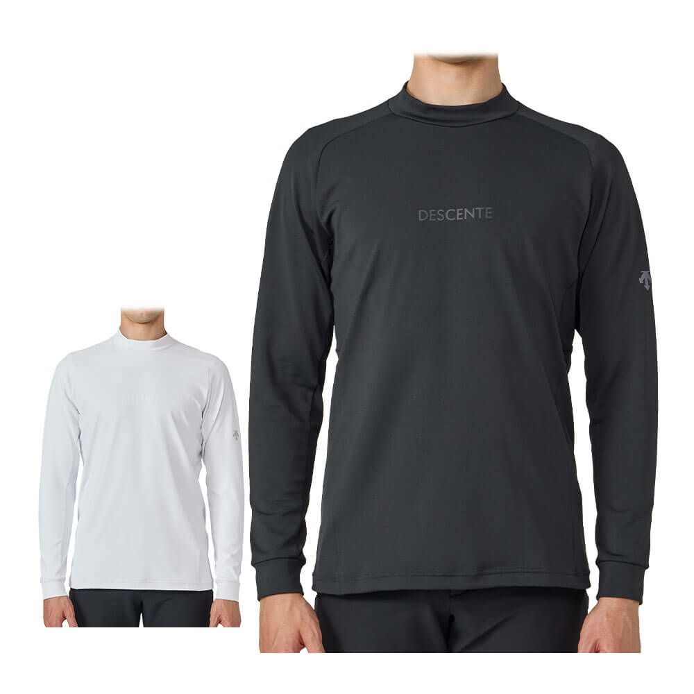 デサントゴルフ DESCENTE GOLF　メンズ 防風 裏起毛 ロゴプリント 長袖 モックネックシャツ DG5FLS04M　2025年モデル