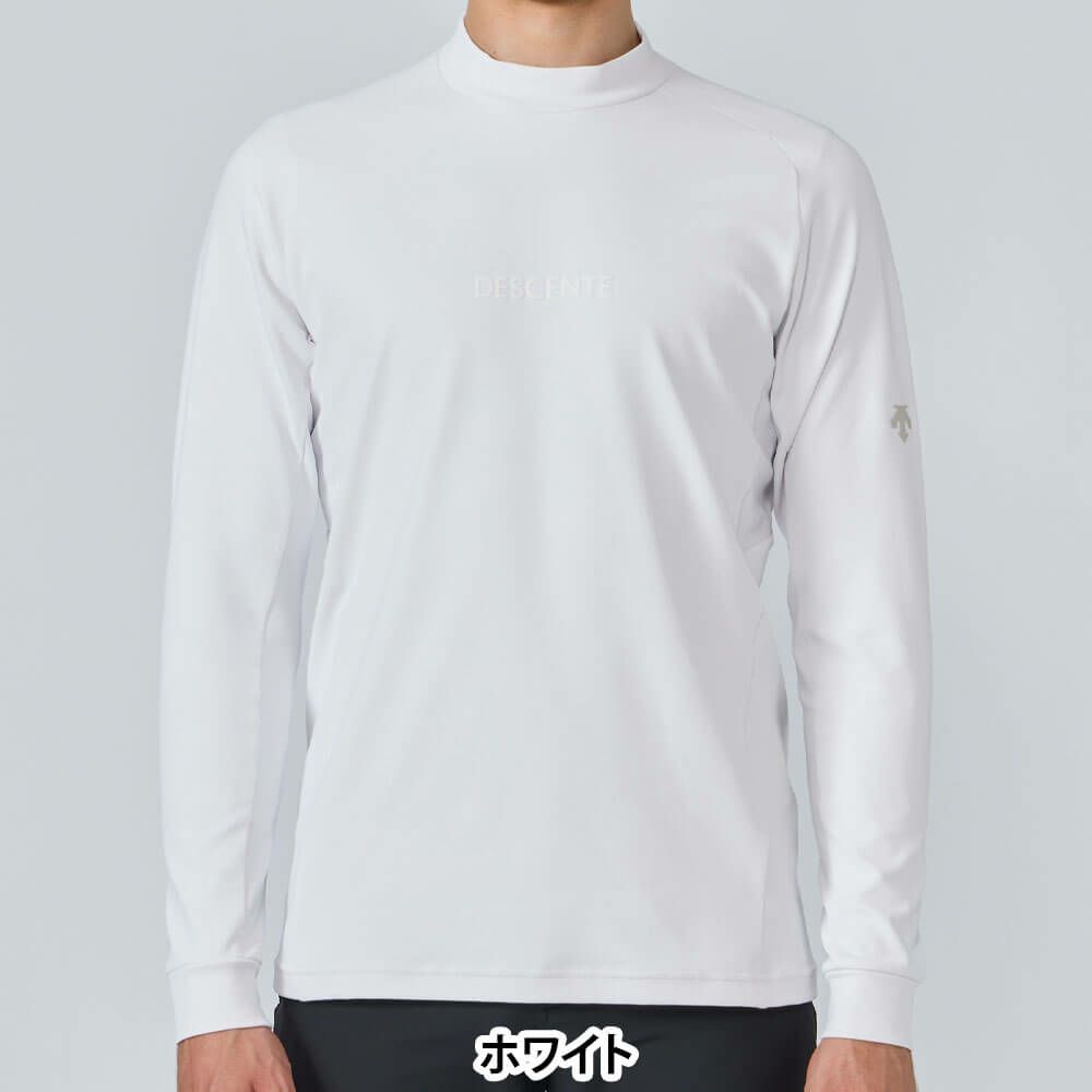 デサントゴルフ DESCENTE GOLF　メンズ 防風 裏起毛 ロゴプリント 長袖 モックネックシャツ DG5FLS04M　2025年モデル 詳細1 詳細4