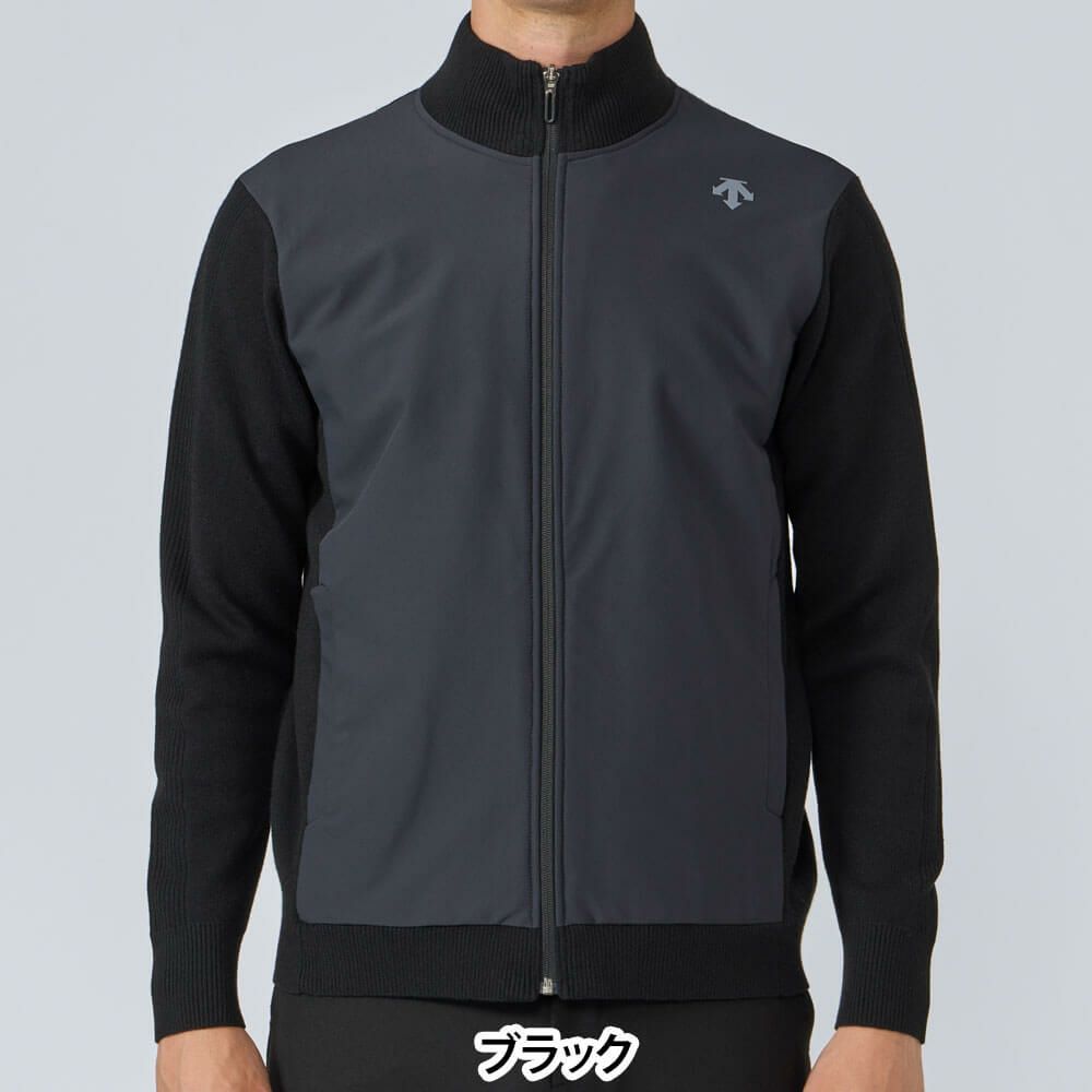 デサントゴルフ DESCENTE GOLF　メンズ ウール混 ハイブリッド フルジップ セーター DG5FST06M　2025年モデル 詳細1 詳細2