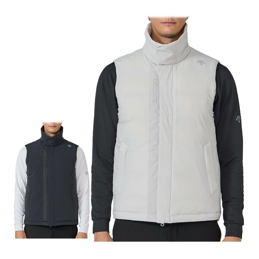 デサントゴルフ DESCENTE GOLF　メンズ ステンカラー ダウンベスト DG5FVE00M　2025年モデル