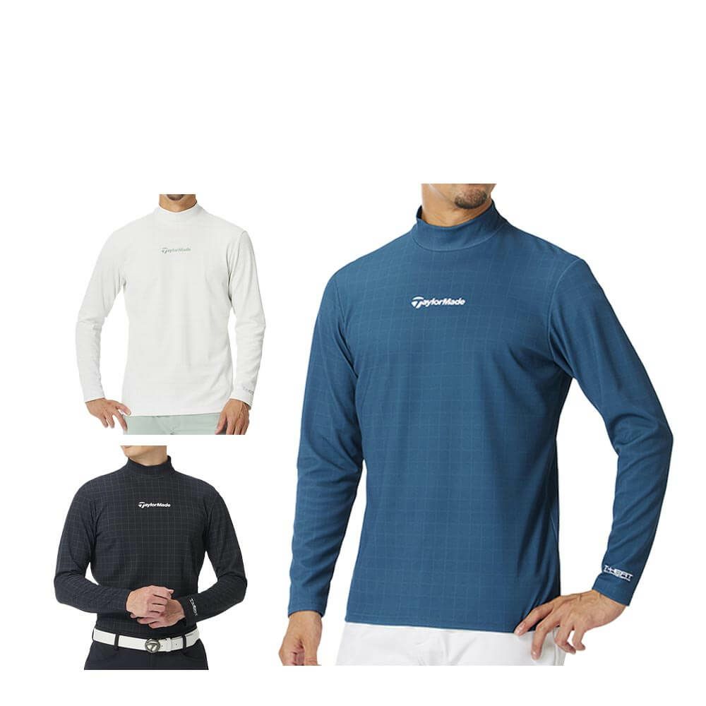 テーラーメイド TaylorMade　メンズ グリッドグラフィック 長袖 モックネック シャツ UN998　2025年モデル