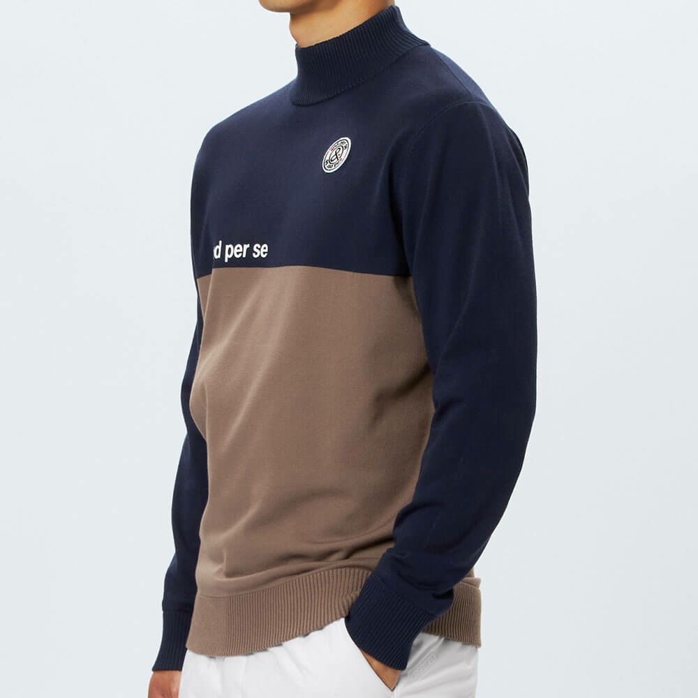アンパスィ and per se　メンズ ウインドシャッター袖 長袖 ハイネック セーター AMF2315A3　2025年モデル 詳細1 詳細7