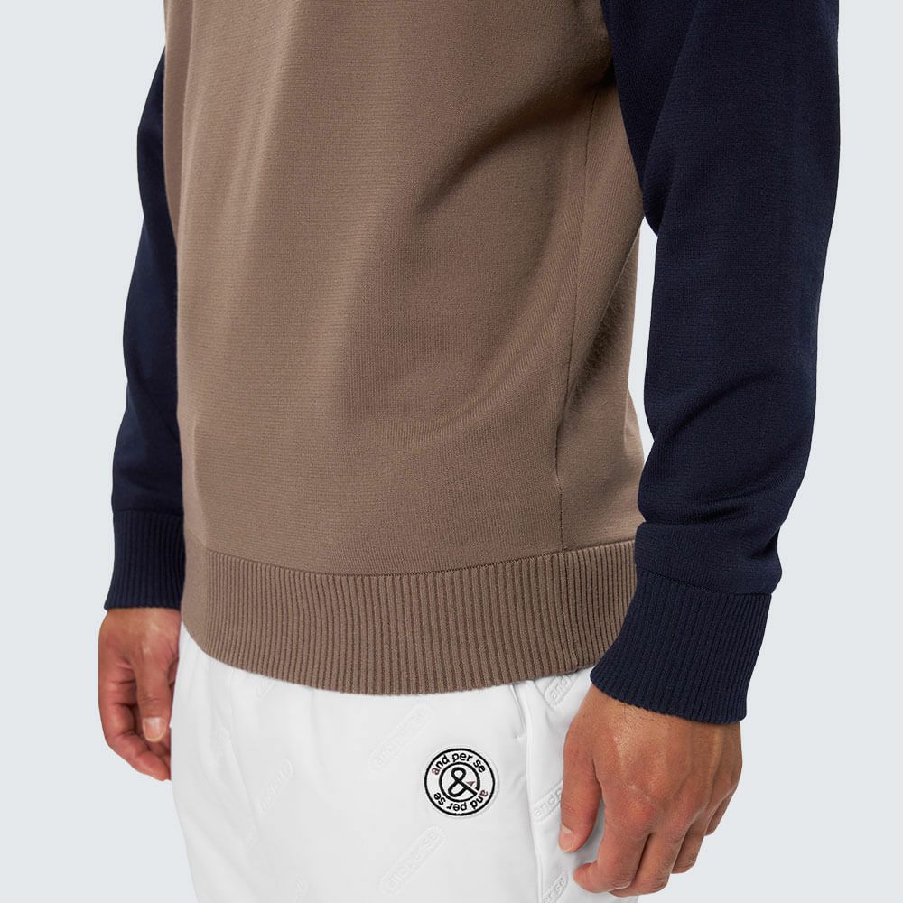 アンパスィ and per se　メンズ ウインドシャッター袖 長袖 ハイネック セーター AMF2315A3　2025年モデル 詳細1 詳細8