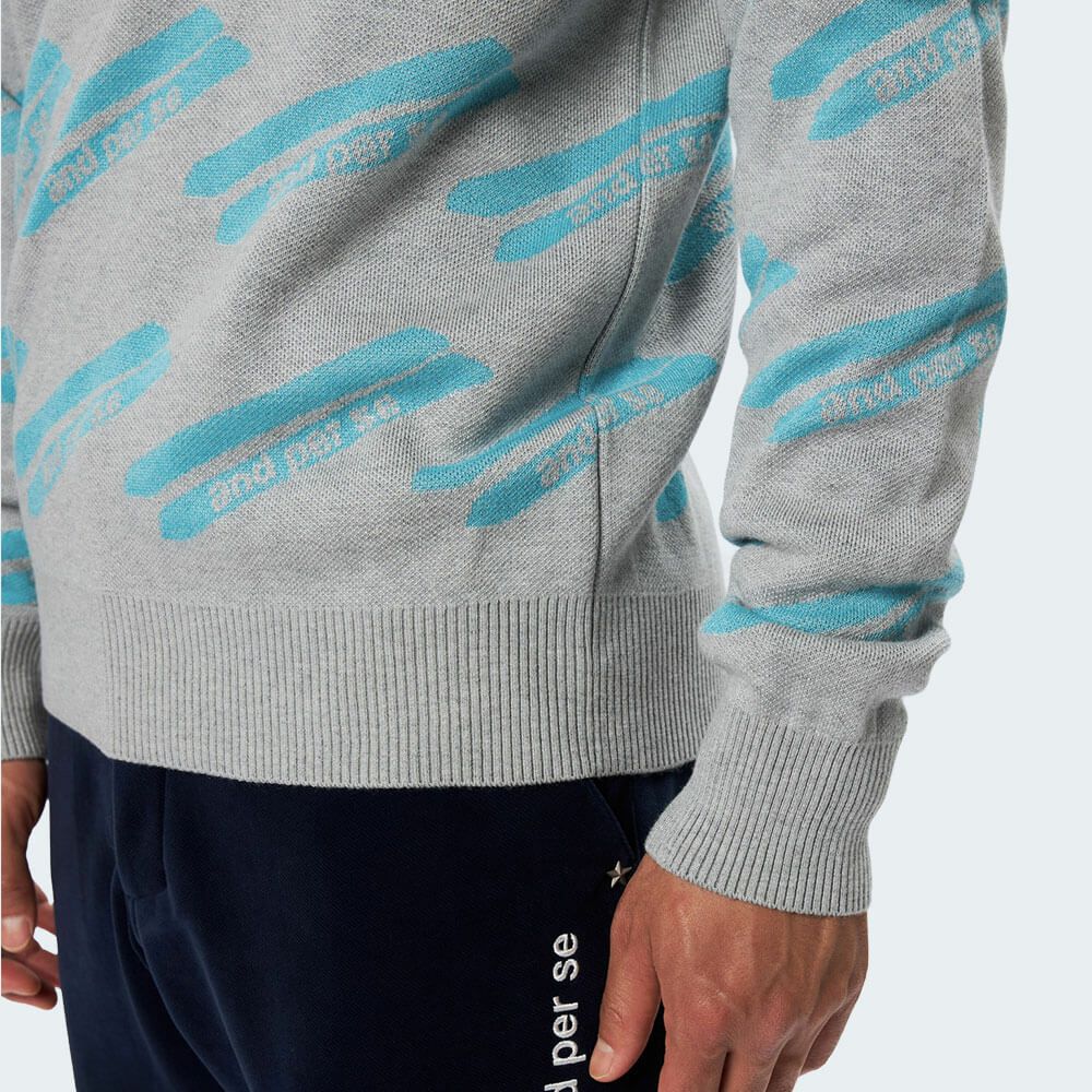 アンパスィ and per se　メンズ クレアニット ジャカード 長袖 クルーネック セーター AMF2325B7　2025年モデル 詳細1 詳細7