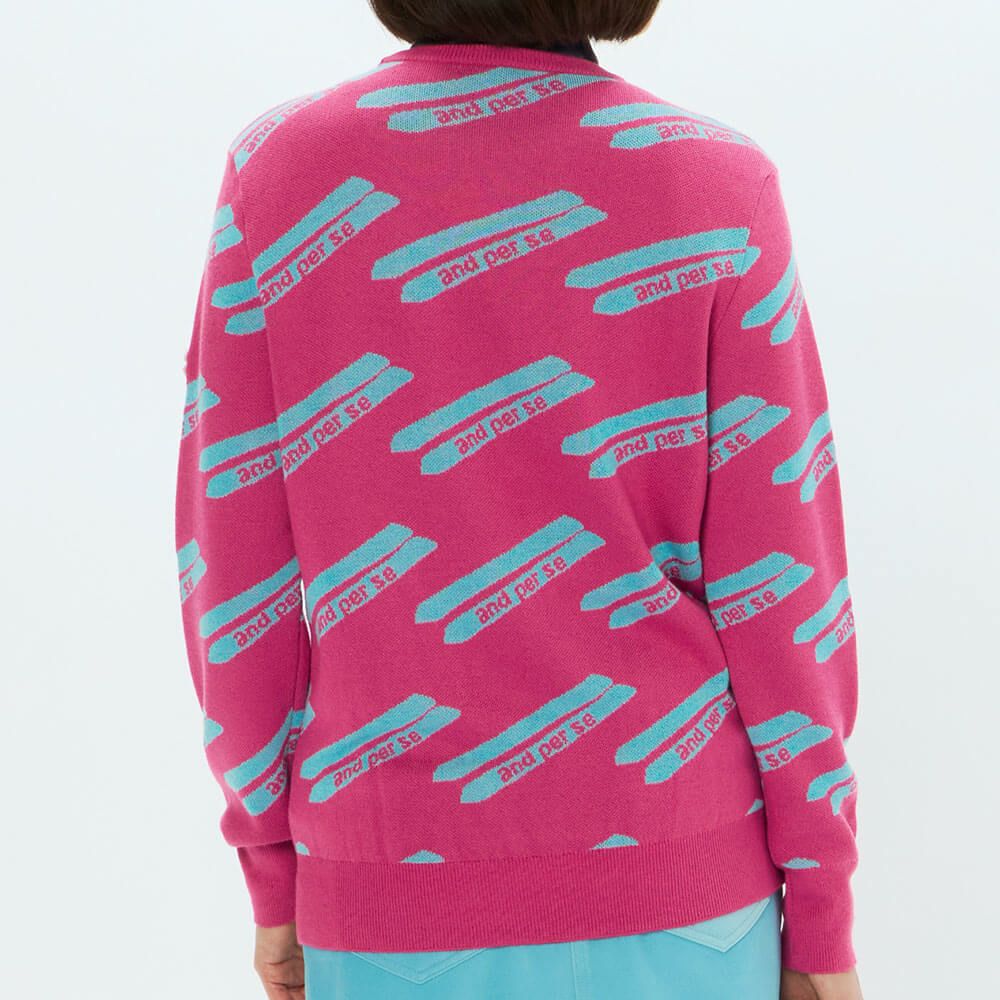 アンパスィ and per se　レディース クレアニット ジャカード 長袖 クルーネック セーター AFF2325B7　2025年モデル 詳細1 詳細7