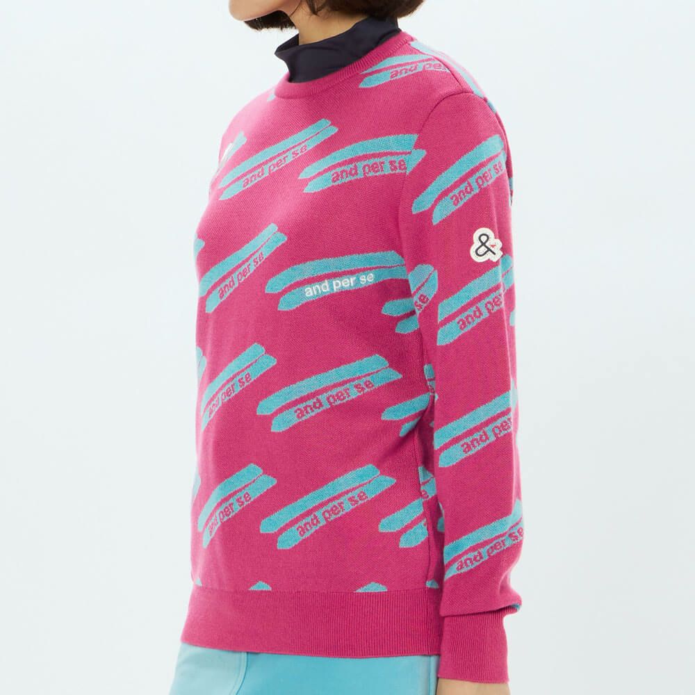 アンパスィ and per se　レディース クレアニット ジャカード 長袖 クルーネック セーター AFF2325B7　2025年モデル 詳細1 詳細8