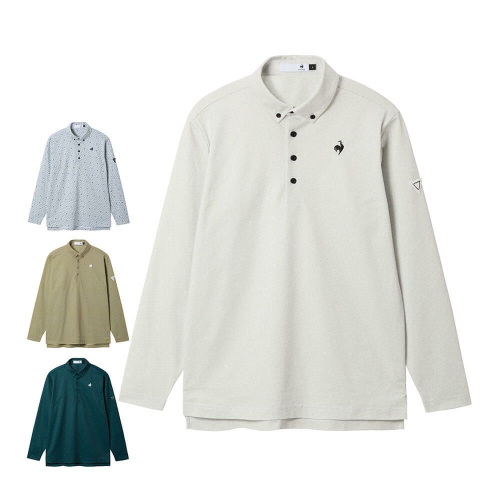 ルコック Le coq sportif　メンズ トライアングルプリント 長袖 ポロシャツ LG5FLS01M　2025年モデル