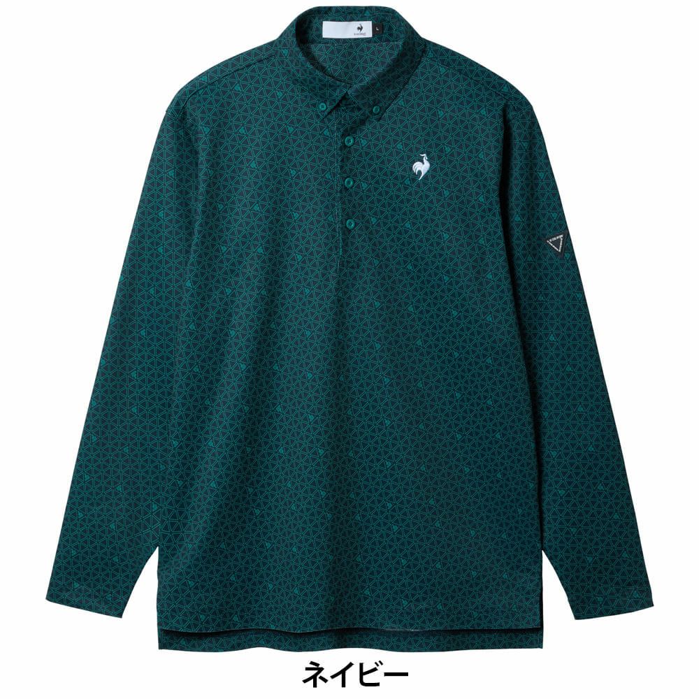 ルコック Le coq sportif　メンズ トライアングルプリント 長袖 ポロシャツ LG5FLS01M　2025年モデル 詳細1 詳細4