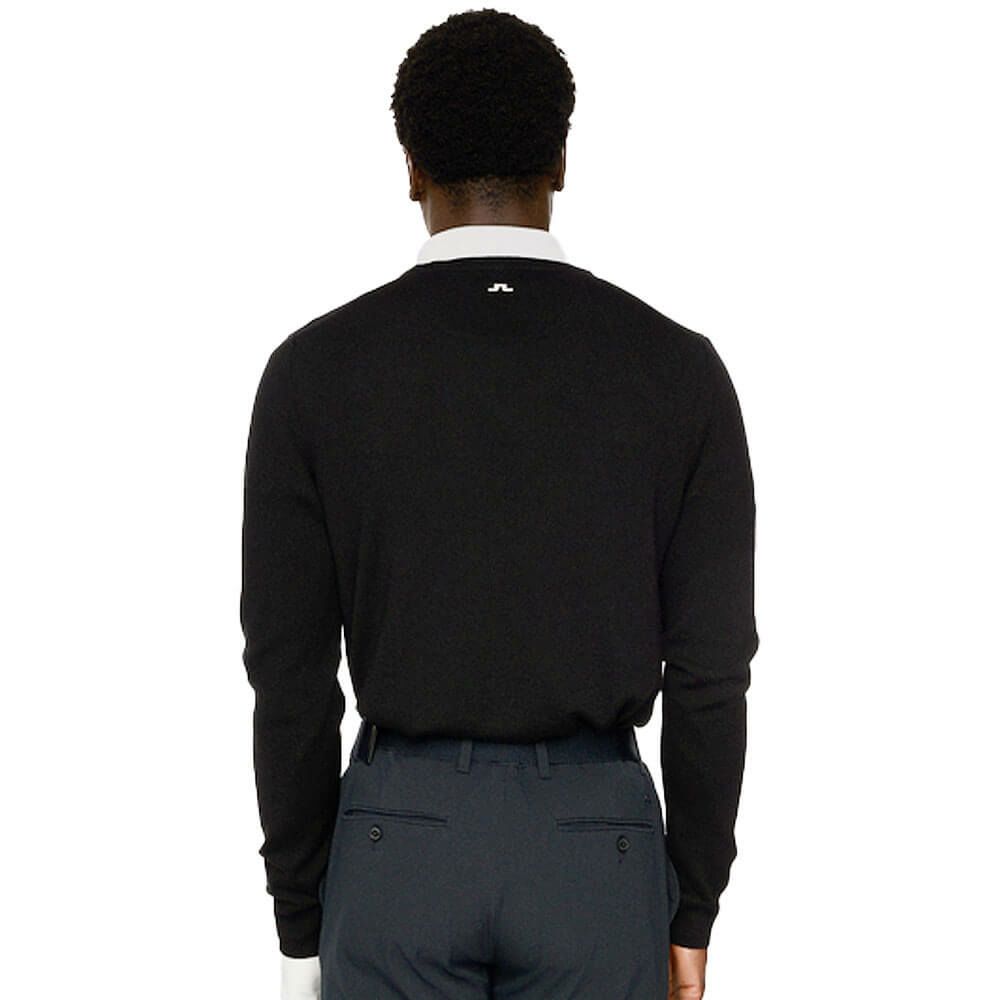 Jリンドバーグ J.LINDEBERG　メンズ メリノウール Vネック 長袖 セーター 071-14910 019 ブラック　2025年モデル ブラック 詳細2