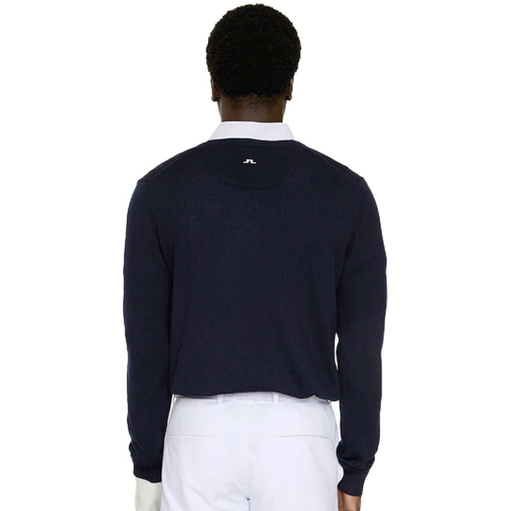 Jリンドバーグ J.LINDEBERG　メンズ メリノウール Vネック 長袖 セーター 071-14910 098 ネイビー　2025年モデル ネイビー 詳細2