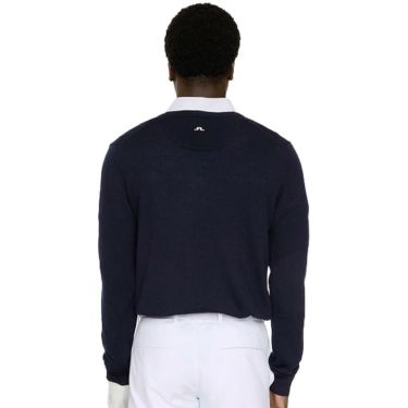 Jリンドバーグ J.LINDEBERG　メンズ メリノウール Vネック 長袖 セーター 071-14910 098 ネイビー　2025年モデル ネイビー 詳細2