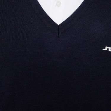 Jリンドバーグ J.LINDEBERG　メンズ メリノウール Vネック 長袖 セーター 071-14910 098 ネイビー　2025年モデル ネイビー 詳細3