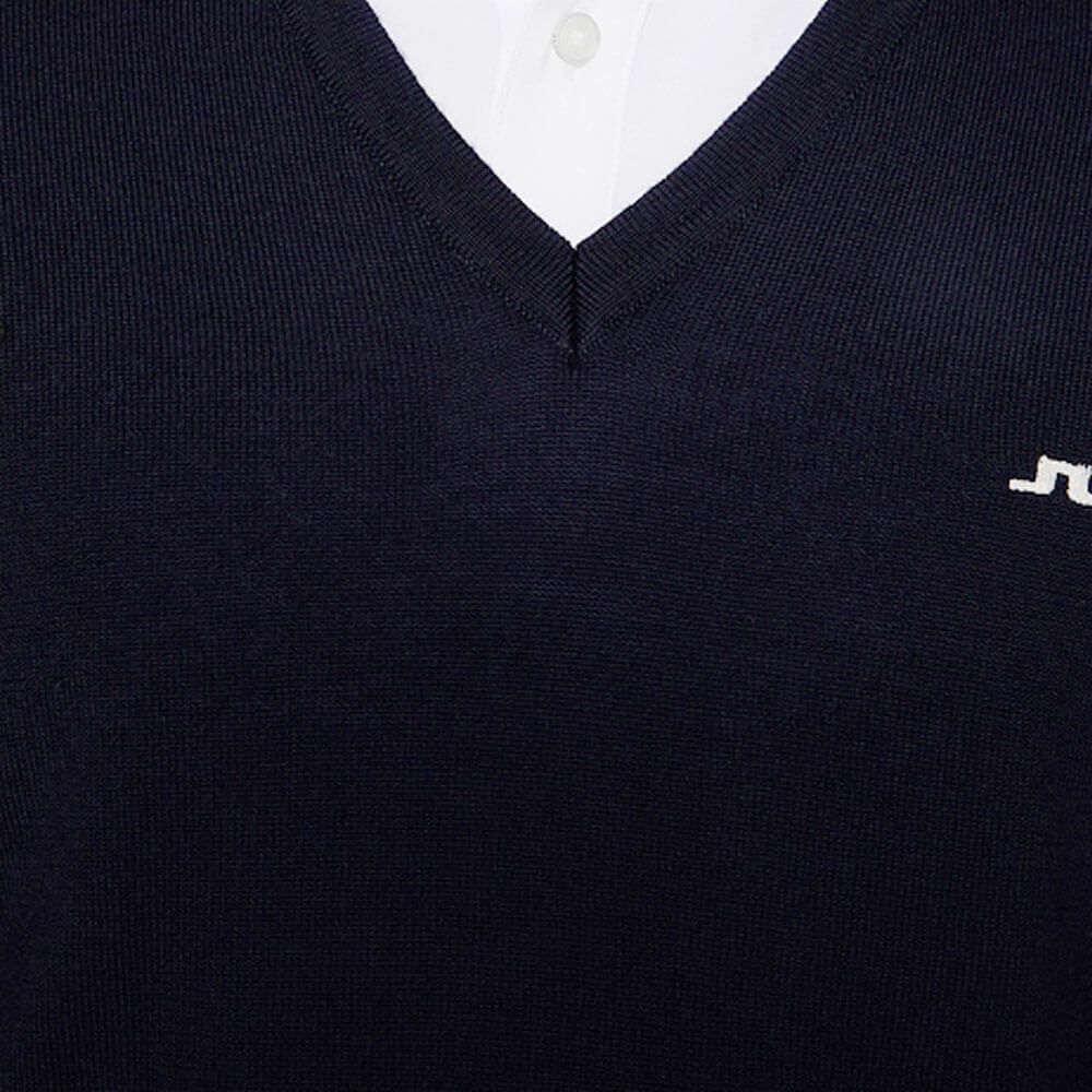 Jリンドバーグ J.LINDEBERG　メンズ メリノウール Vネック 長袖 セーター 071-14910 098 ネイビー　2025年モデル ネイビー 詳細3