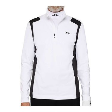 Jリンドバーグ J.LINDEBERG　メンズ ショルダーブリッジ ハーフジップ 長袖 ミッドレイヤー 071-34910 004 ホワイト　2025年モデル ホワイト