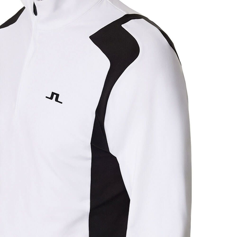 Jリンドバーグ J.LINDEBERG　メンズ ショルダーブリッジ ハーフジップ 長袖 ミッドレイヤー 071-34910 004 ホワイト　2025年モデル ホワイト 詳細3