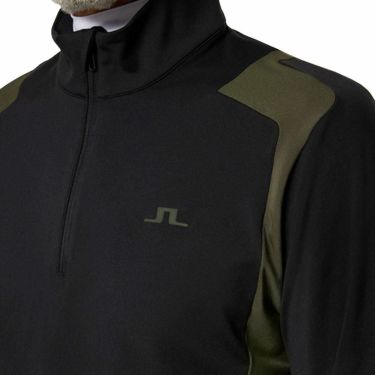 Jリンドバーグ J.LINDEBERG　メンズ ショルダーブリッジ ハーフジップ 長袖 ミッドレイヤー 071-34910 019 ブラック　2025年モデル ブラック 詳細3