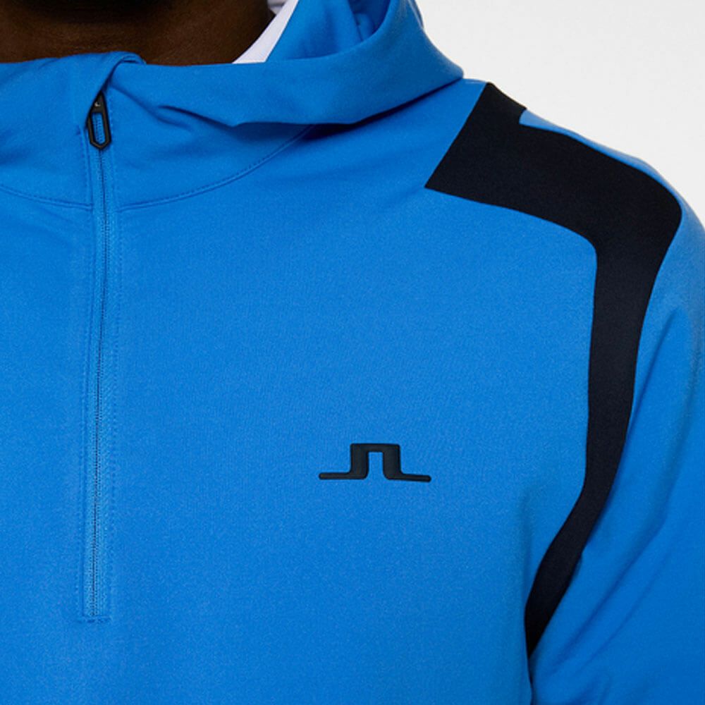 Jリンドバーグ J.LINDEBERG　メンズ フード付き ハーフジップ 長袖 ミッドレイヤー 071-34923 094 ターコイズ　2025年モデル ターコイズ 詳細4