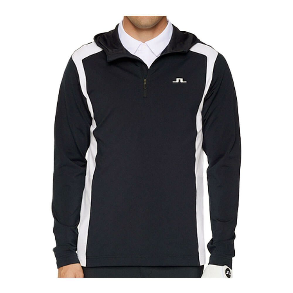 Jリンドバーグ J.LINDEBERG　メンズ フード付き ハーフジップ 長袖 ミッドレイヤー 071-34923 098 ネイビー　2025年モデル ネイビー