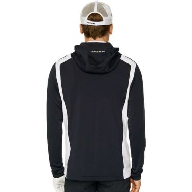 Jリンドバーグ J.LINDEBERG　メンズ フード付き ハーフジップ 長袖 ミッドレイヤー 071-34923 098 ネイビー　2025年モデル ネイビー 詳細2