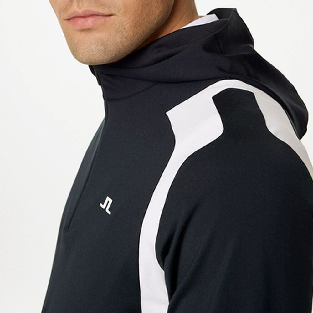 Jリンドバーグ J.LINDEBERG　メンズ フード付き ハーフジップ 長袖 ミッドレイヤー 071-34923 098 ネイビー　2025年モデル ネイビー 詳細3