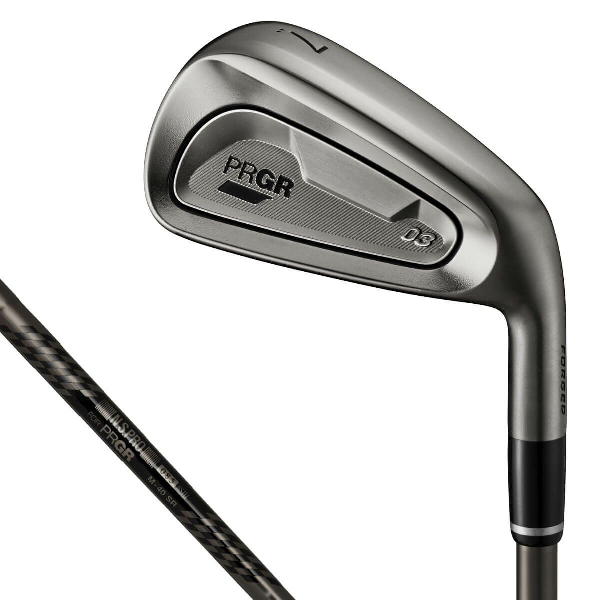 プロギア PRGR　03 ゼロサン Limited Black Edition アイアン 2025年モデル　5本セット（＃7～9、PW、AW）　SPEC STEEL III Ver.2 Luxury Black スチールシャフト 詳細1