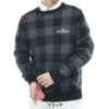 トミー ヒルフィガー ゴルフ　メンズ チェックジャガード 長袖 クルーネック セーター THMA571　2025年モデル 詳細1 詳細2