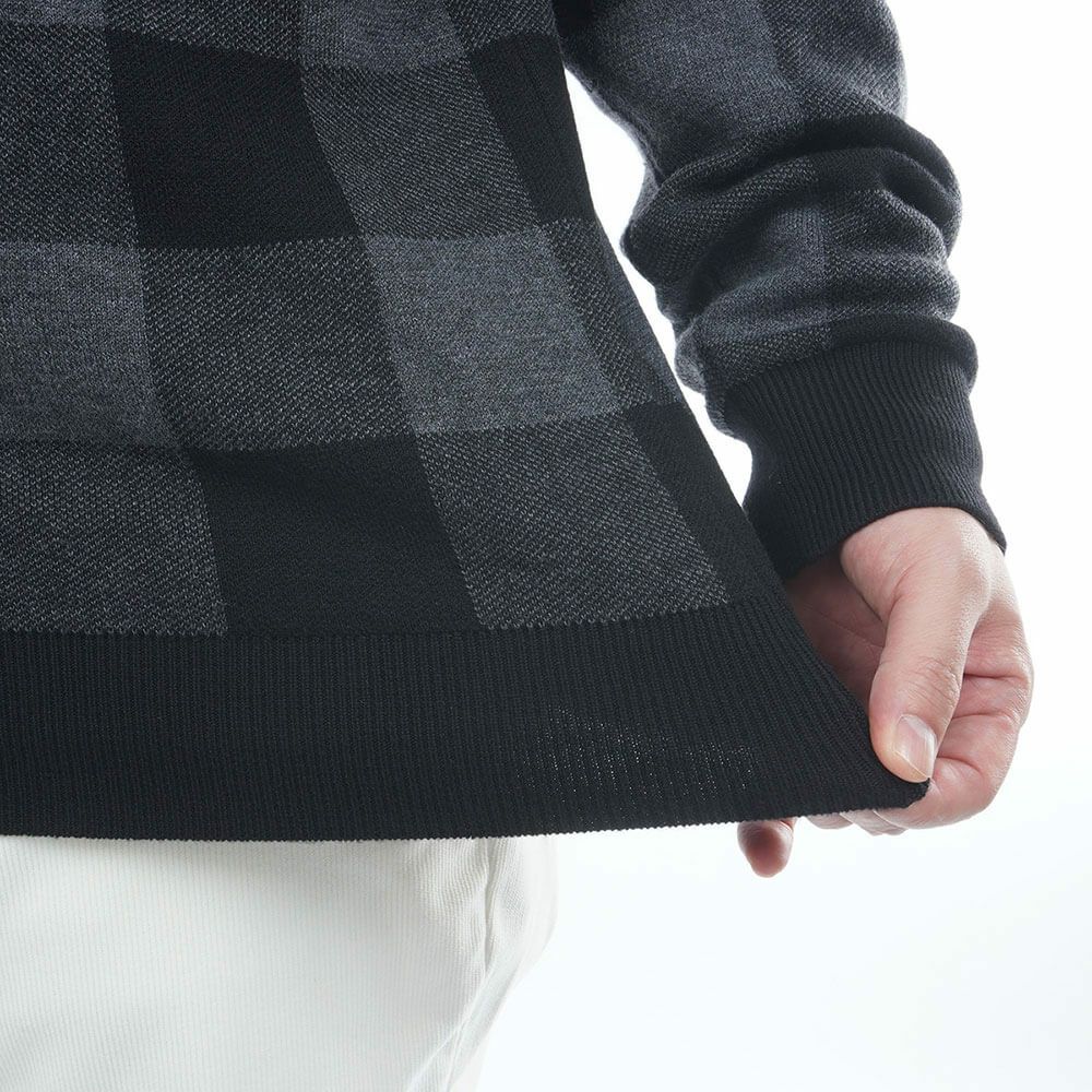 トミー ヒルフィガー ゴルフ　メンズ チェックジャガード 長袖 クルーネック セーター THMA571　2025年モデル 詳細1 詳細5