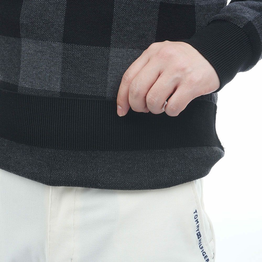 トミー ヒルフィガー ゴルフ　メンズ チェックジャガード 長袖 クルーネック セーター THMA571　2025年モデル 詳細1 詳細6