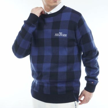 トミー ヒルフィガー ゴルフ　メンズ チェックジャガード 長袖 クルーネック セーター THMA571　2025年モデル 詳細1 詳細10