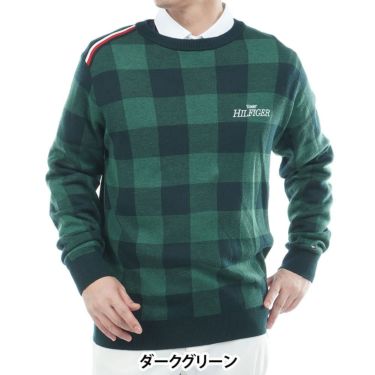 トミー ヒルフィガー ゴルフ　メンズ チェックジャガード 長袖 クルーネック セーター THMA571　2025年モデル 詳細1 詳細11