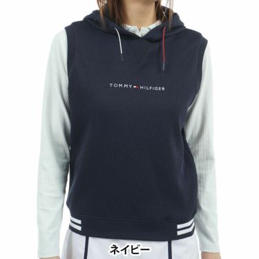 トミー ヒルフィガー ゴルフ　レディース ワッフル スウェット フーディー ベスト THLA551　2025年モデル 詳細1 詳細5