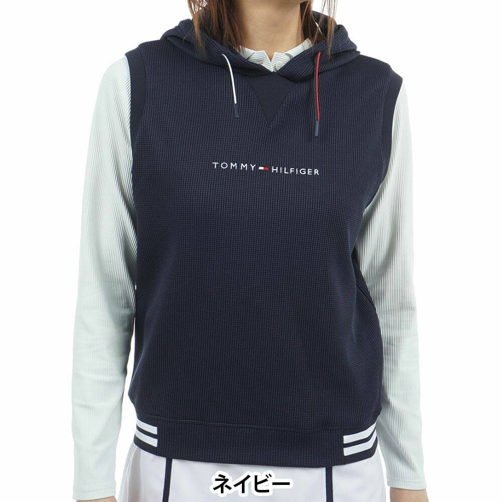 トミー ヒルフィガー ゴルフ　レディース ワッフル スウェット フーディー ベスト THLA551　2025年モデル 詳細1 詳細5
