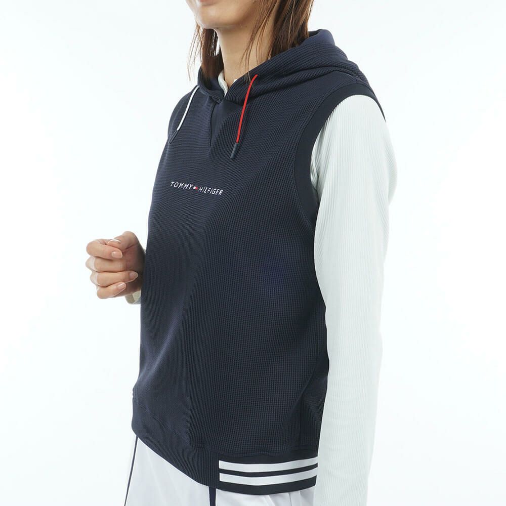 トミー ヒルフィガー ゴルフ　レディース ワッフル スウェット フーディー ベスト THLA551　2025年モデル 詳細1 詳細7