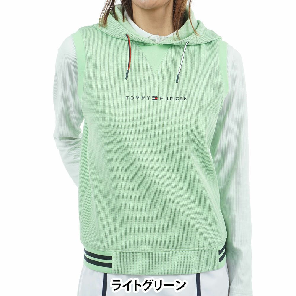 トミー ヒルフィガー ゴルフ　レディース ワッフル スウェット フーディー ベスト THLA551　2025年モデル 詳細1 詳細8