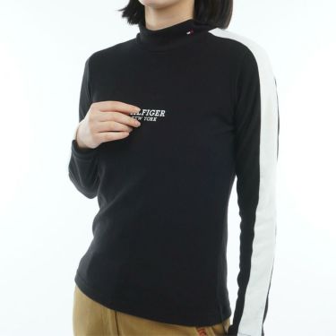 トミー ヒルフィガー ゴルフ　レディース ストレッチ 長袖 モックネック ライン シャツ THLA583　2025年モデル 詳細1 詳細4