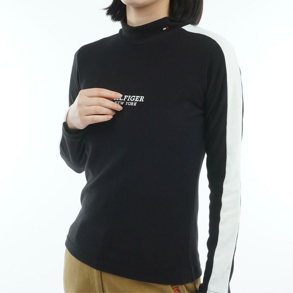 トミー ヒルフィガー ゴルフ　レディース ストレッチ 長袖 モックネック ライン シャツ THLA583　2025年モデル 詳細1 詳細4