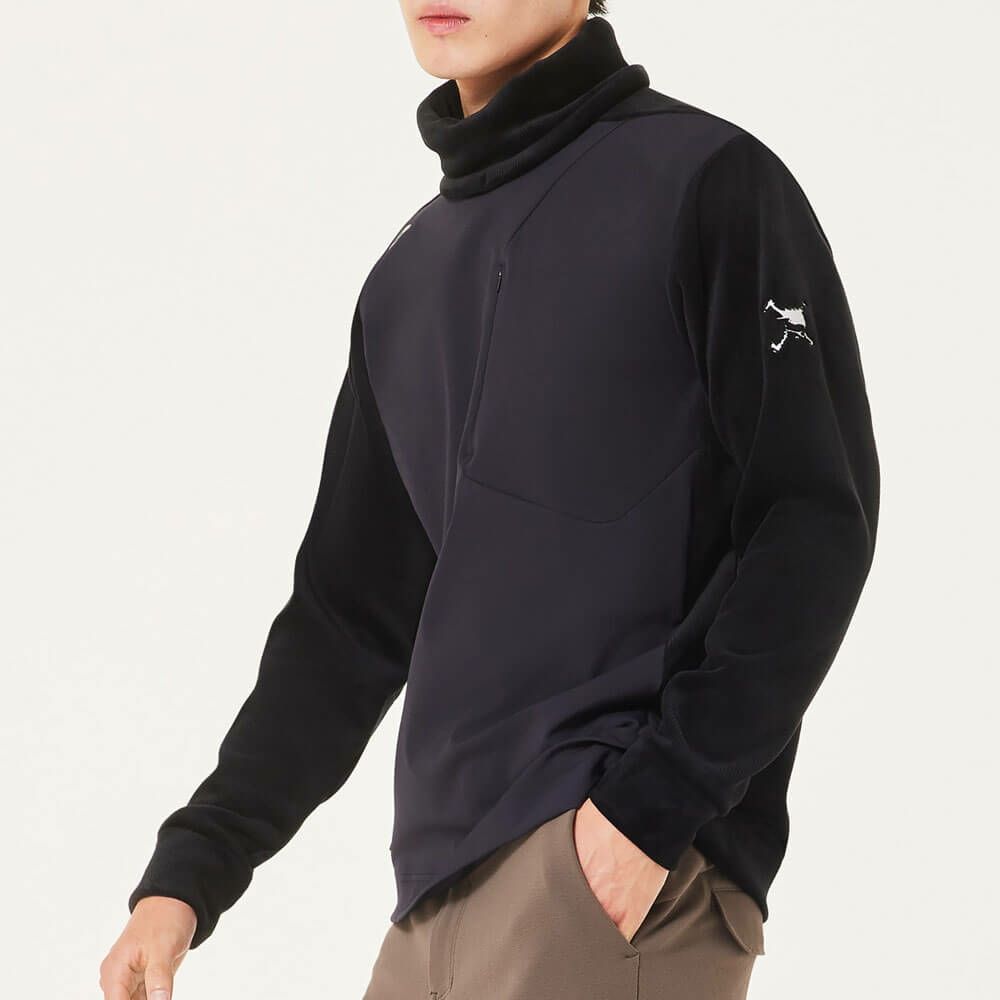 オークリー OAKLEY　メンズ ロゴデザイン フリース 長袖 タートルネック シャツ FOA408142　2025年モデル 詳細1 詳細4