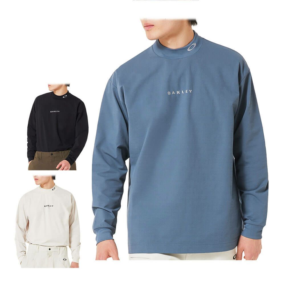 オークリー OAKLEY　メンズ ロゴ刺繍 ドビー柄 長袖 モックネック シャツ FOA408244　2025年モデル 詳細1
