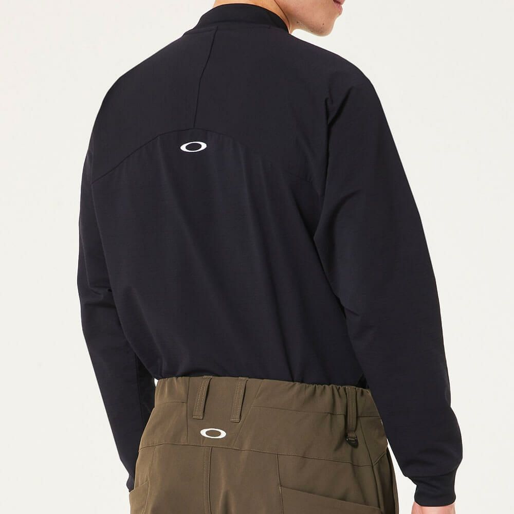 オークリー OAKLEY　メンズ ロゴ刺繍 ドビー柄 長袖 モックネック シャツ FOA408244　2025年モデル 詳細1 詳細3