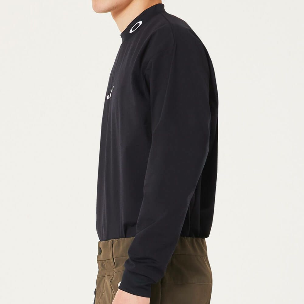 オークリー OAKLEY　メンズ ロゴ刺繍 ドビー柄 長袖 モックネック シャツ FOA408244　2025年モデル 詳細1 詳細4