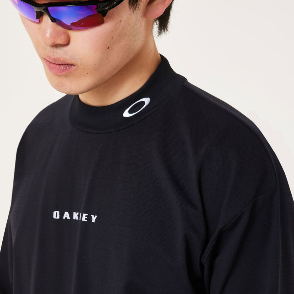 オークリー OAKLEY　メンズ ロゴ刺繍 ドビー柄 長袖 モックネック シャツ FOA408244　2025年モデル 詳細1 詳細5