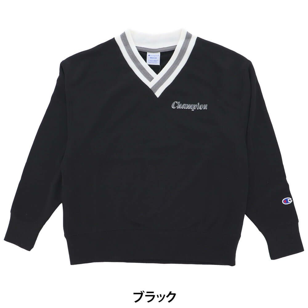 チャンピオンゴルフ ChampionGOLF　レディース 長袖 Vネック スウェット CW-CG002　2025年モデル 詳細1 詳細4