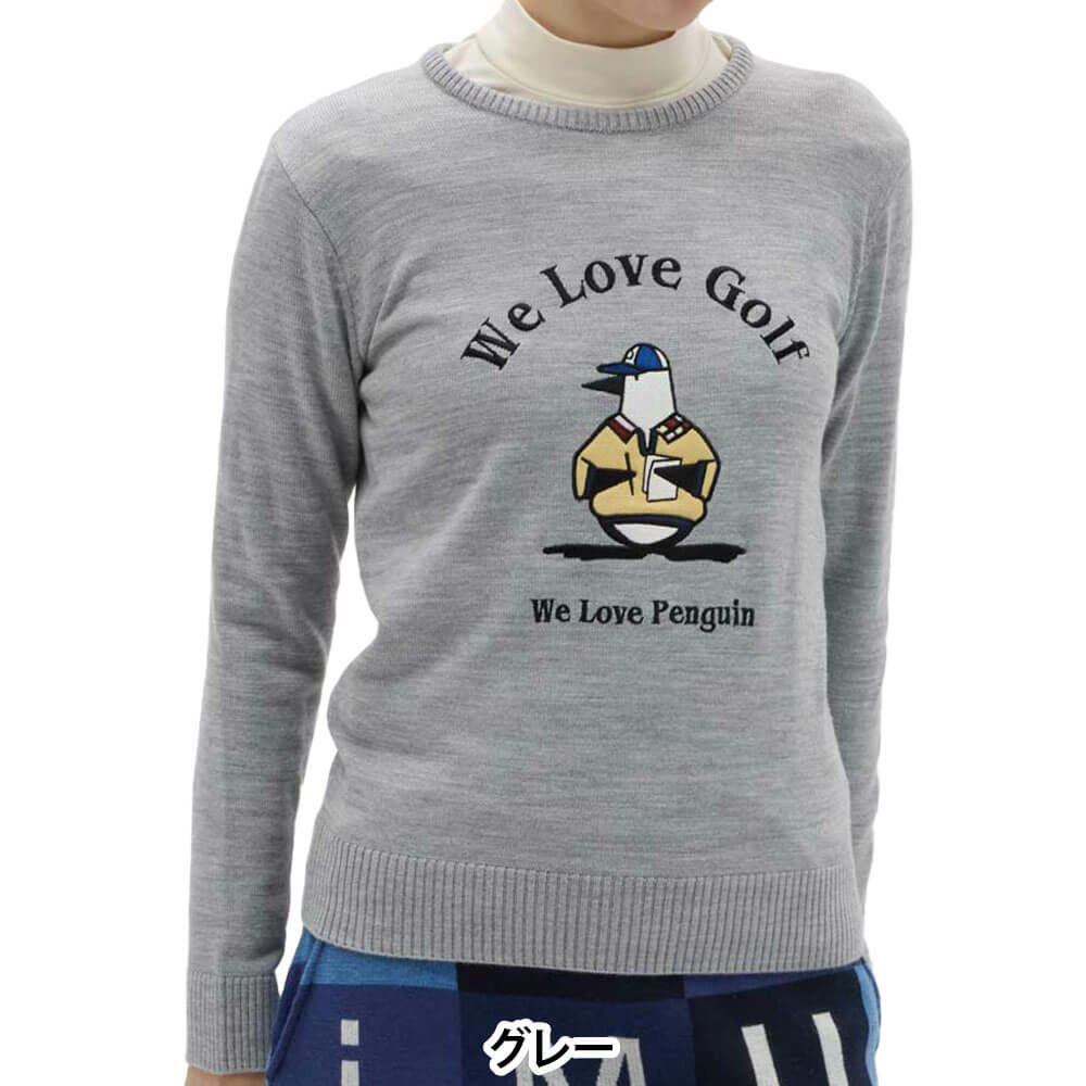 マンシングウェア Munsingwear　レディース アップリケ アーカイブ ペンギンロゴ 長袖 クルーネックセーター MG5FST51L　2025年モデル 詳細1 詳細4