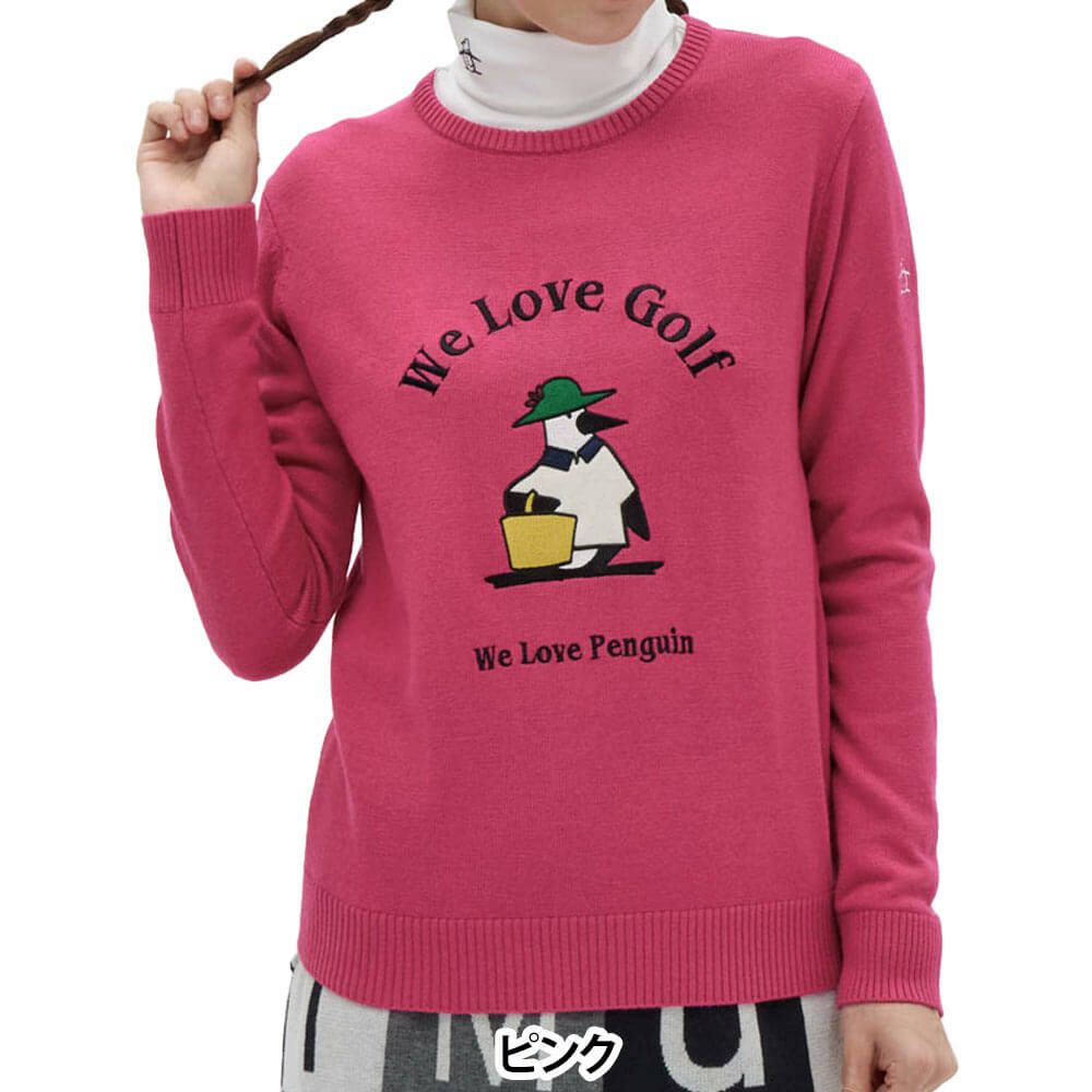 マンシングウェア Munsingwear　レディース アップリケ アーカイブ ペンギンロゴ 長袖 クルーネックセーター MG5FST51L　2025年モデル 詳細1 詳細6