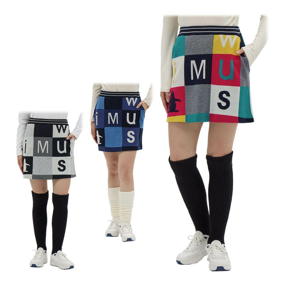 マンシングウェア Munsingwear　レディース ブロック柄 ニットスカート MG5FSK51L　2025年モデル