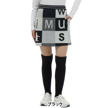 マンシングウェア Munsingwear　レディース ブロック柄 ニットスカート MG5FSK51L　2025年モデル 詳細1 詳細2