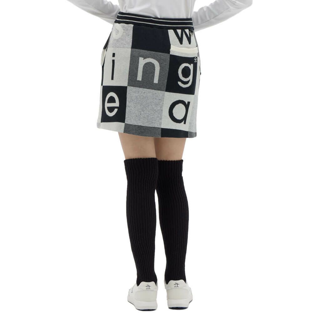 マンシングウェア Munsingwear　レディース ブロック柄 ニットスカート MG5FSK51L　2025年モデル 詳細1 詳細3