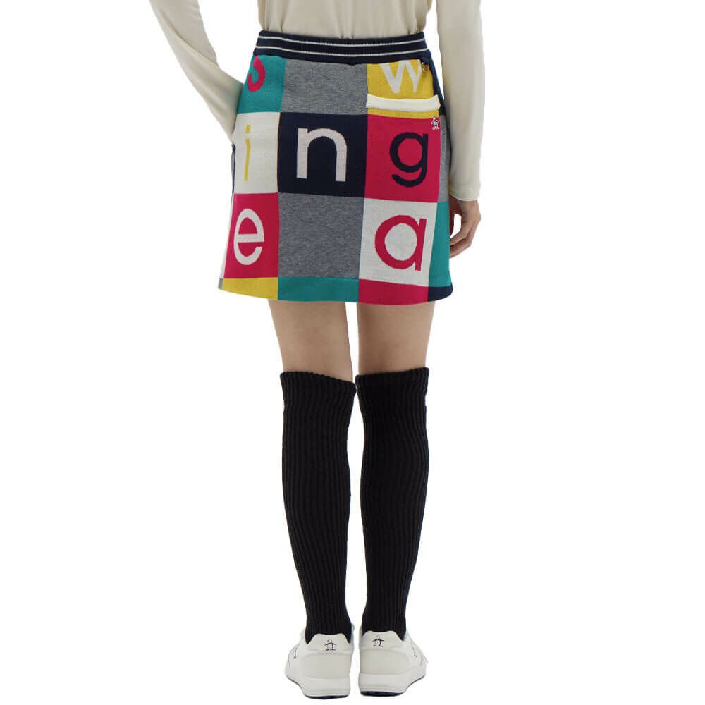 マンシングウェア Munsingwear　レディース ブロック柄 ニットスカート MG5FSK51L　2025年モデル 詳細1 詳細7
