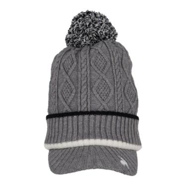 ルコック Le coq sportif　レディース ケーブル編み 庇付き ニットキャップ LG5FCP40L GY00 グレー　2025年モデル グレー