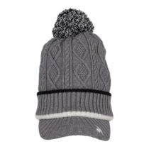 ルコック Le coq sportif　レディース ケーブル編み 庇付き ニットキャップ LG5FCP40L GY00 グレー　2025年モデル